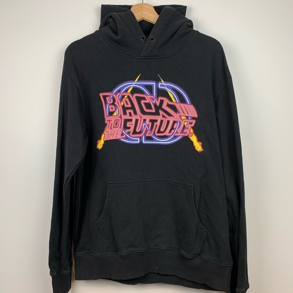 Criminal Damage Hoodie Sweater Black Back To The Future Size Large 80s Movie